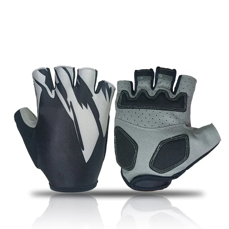 

china manufacture Breathable half Gym Gloves Finger Gel Pad Cycling Motorcycle Riding Bike Bicycle Sport Gloves, Black