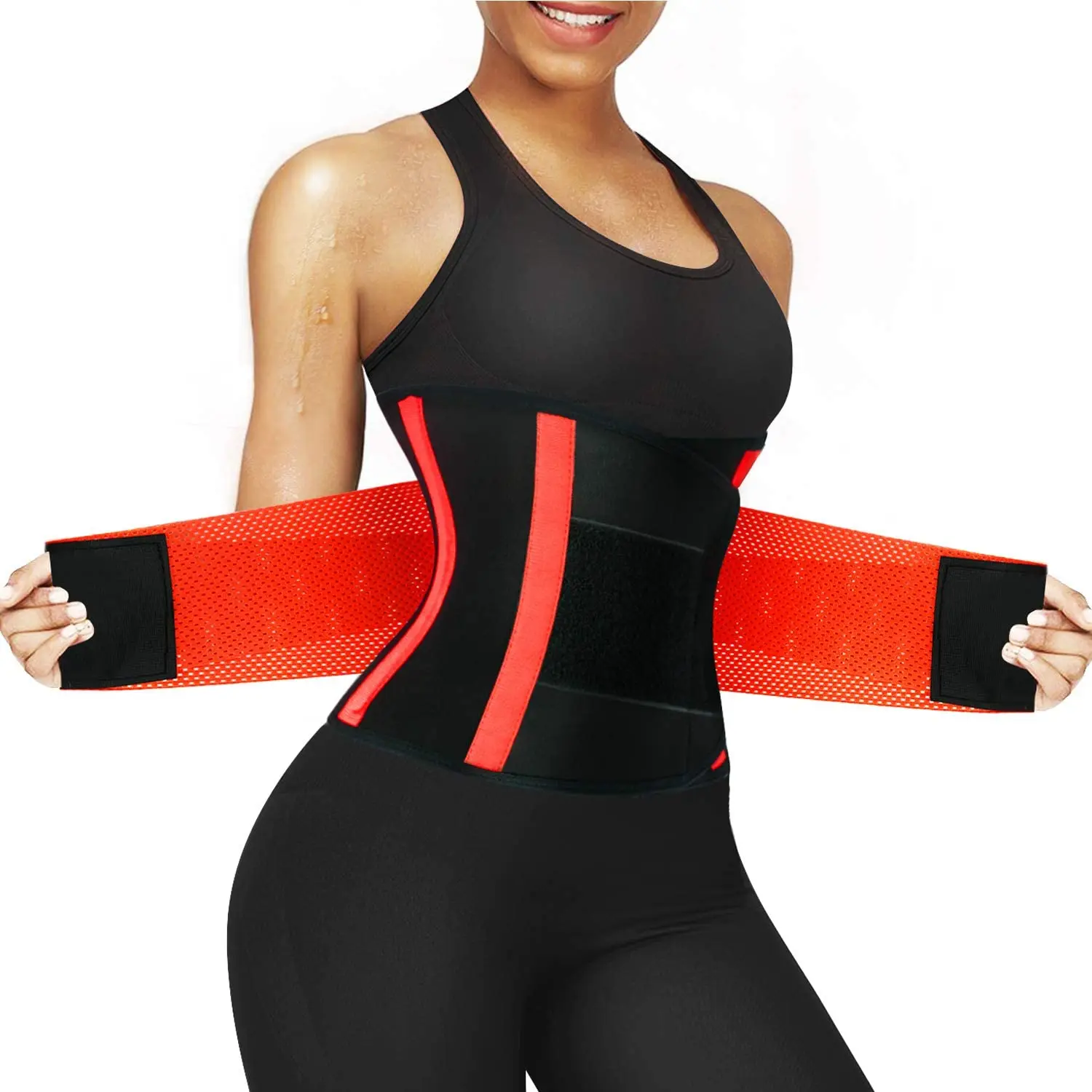 

Factory Hot Selling AB Adjustable Sweat Waist Slimming Belt Waist Trainer, Black