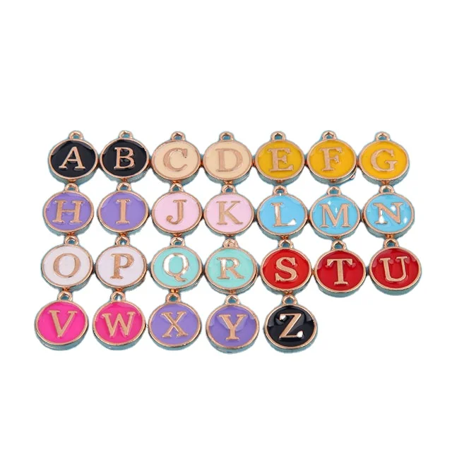 

Enamel Drop Oil Pendant Accessories Alloy Pendant Color 26 English Letter Items Bracelet Set Customization