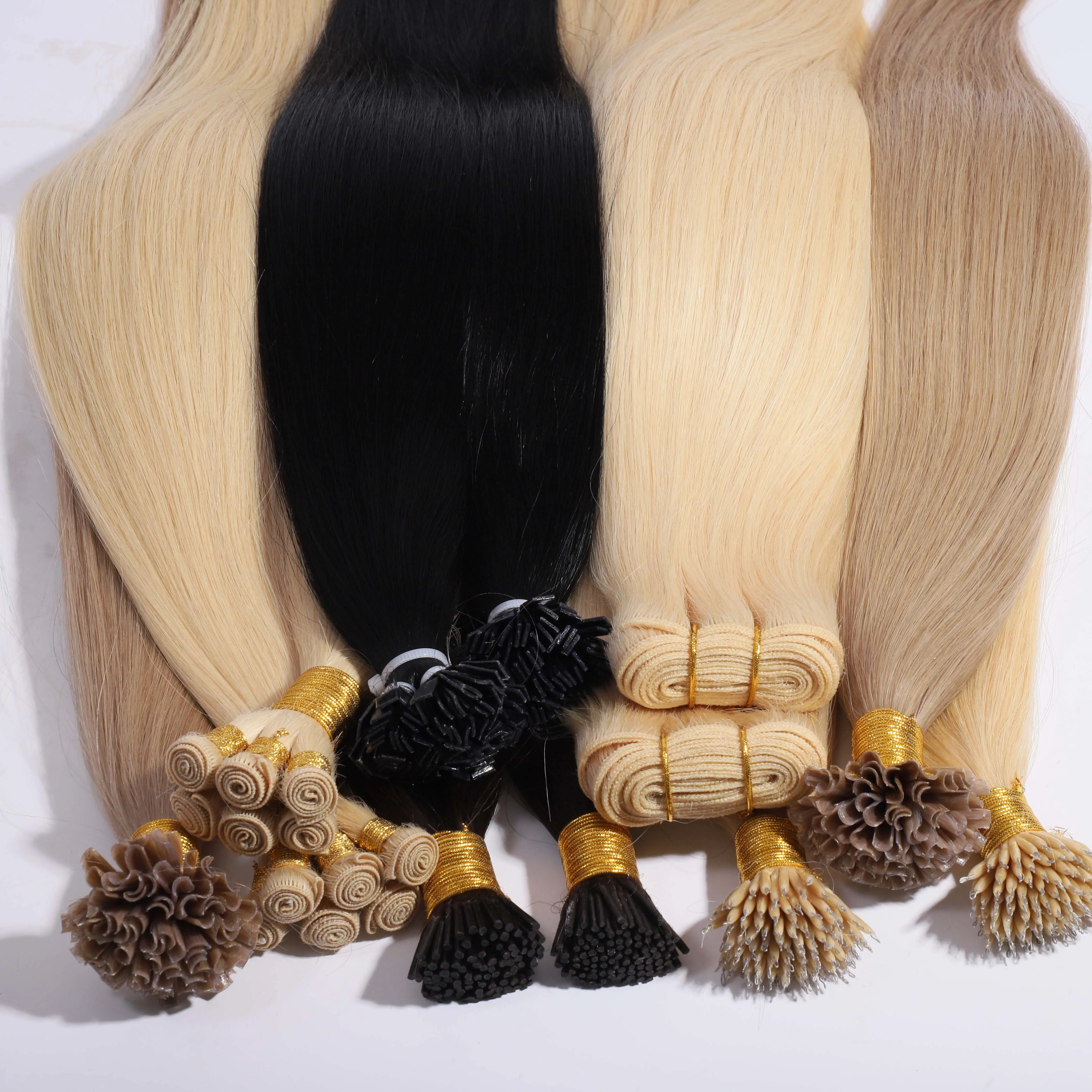 

100% Russian Human Virgin Remy Hair Extensions Thick End Hand Tied Weft Double Drawn Handtied weft extension