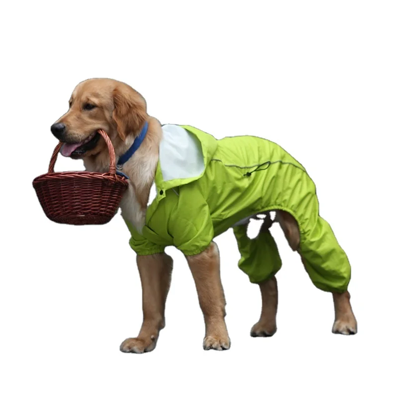 

New Arrival Medium and Large Dog Rain Clothes Cape Four-legged Clothes Waterproof Coat Pet Dog Raincoat, As picture