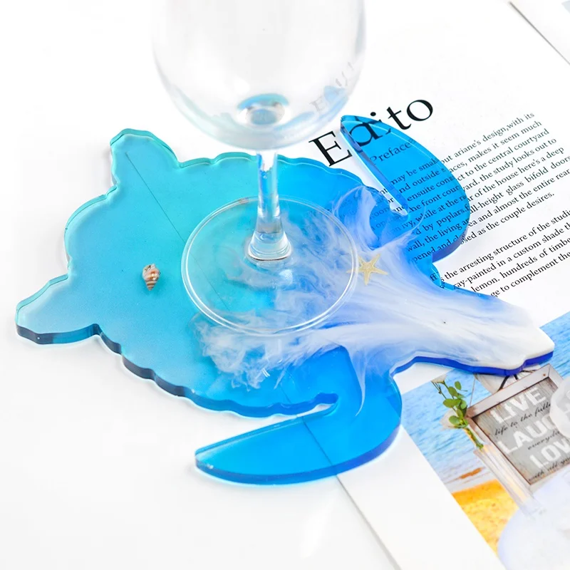 

DM034 Sea Animal Turtle Silicon Mold DIY Coaster Molds UV Resin Epoxy For Resin Crafts DIY