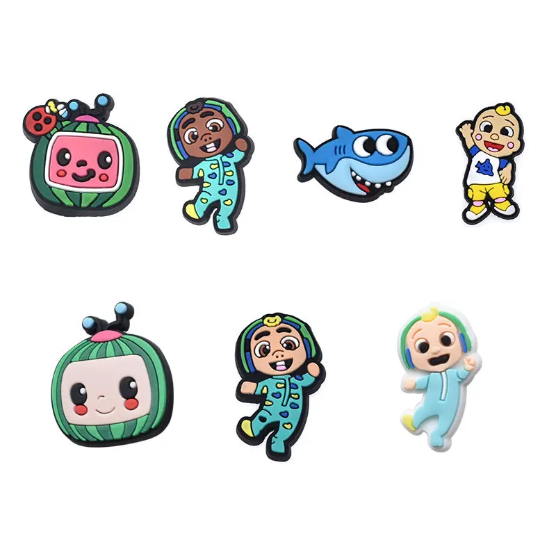 

Hot new product cute cartoon PVC soft rubber detachable shoe decoration crocodile charm bracelet, As picture/custom