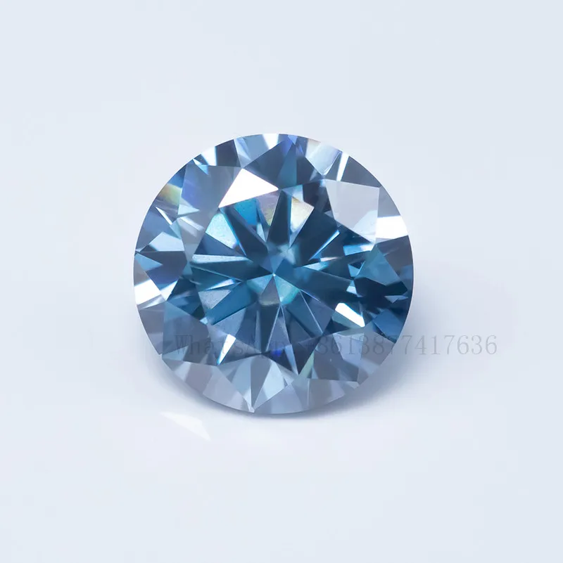 

Blue Diamantes Moissanite Zuanfa Moissanite Stone Loose Sapphire Synthetic (lab Created) Round Brilliant Cut VVS Radiation 6.5mm