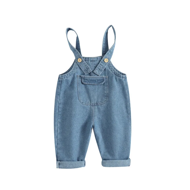 

Jeans baby spring children's trousers boys and girls loose all-match denim overalls kids all-match pants