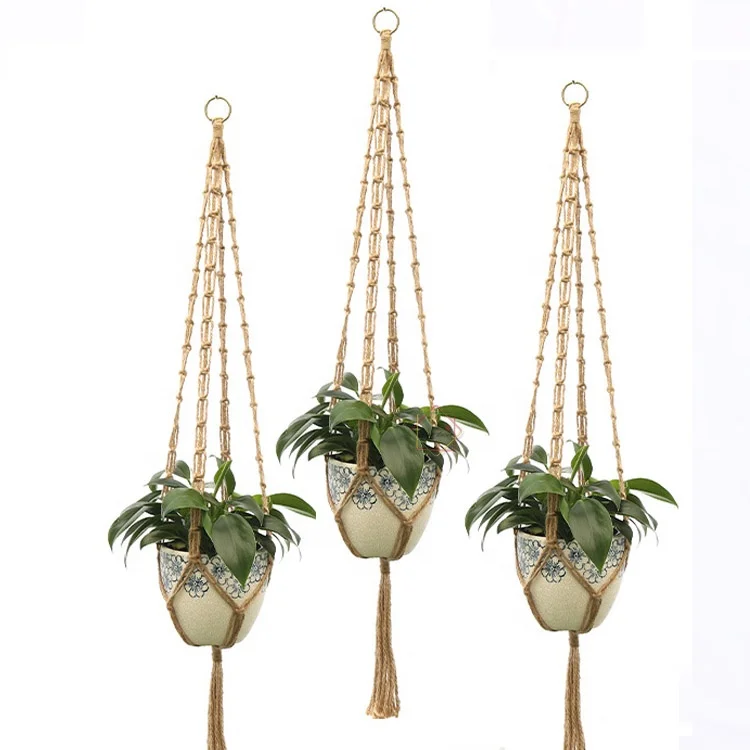 

customized design handmade macrame plant hanger handmade cotton macrame plant hanger indoor macrame plant hangers hemp, Different colors