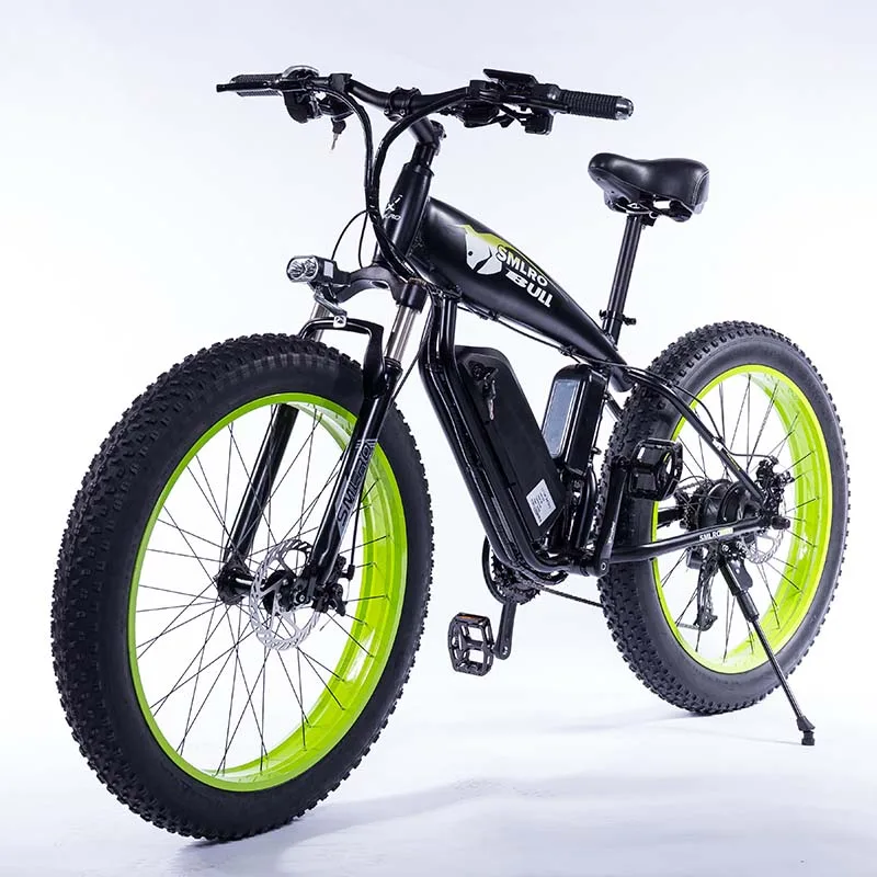 

2022 coolest 26 inch FAT Tire SNOW EBIKE 48v 1000w Mountain Electric bike with Large capacity lithium battery Powerful frame