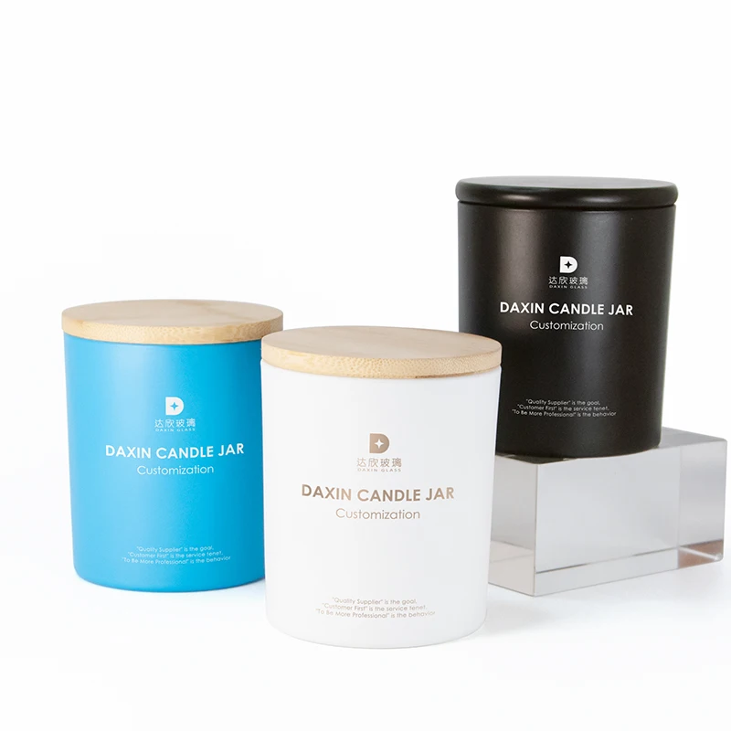 

Custom Fancy Matte White Pink Green Black Wholesale Empty Glass Candle Jars Luxury