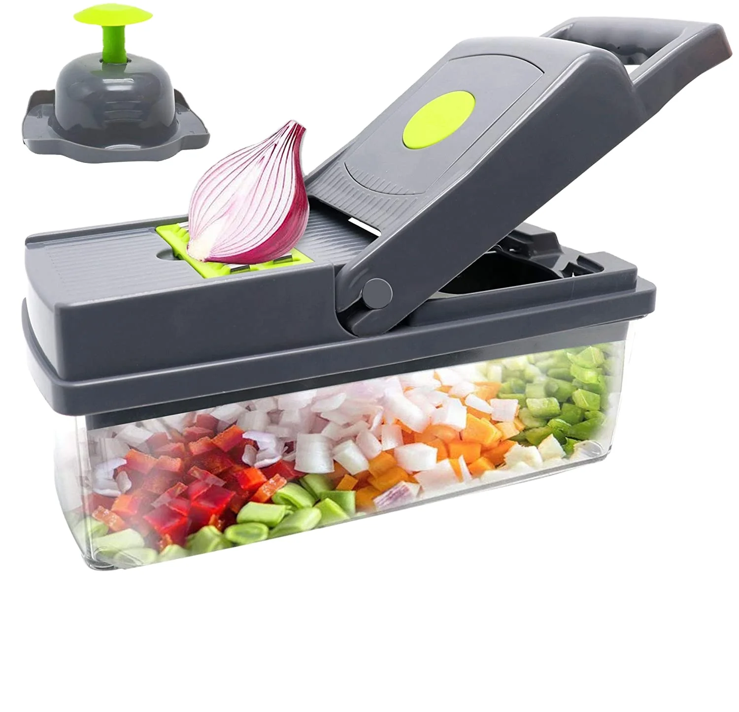 

USA Local Warehouse 1Day Shipping 14 In 1Peeler With Container 8 Blades Onion Slicer Dicer Kitchen Food Vegetable Chopper Cutter