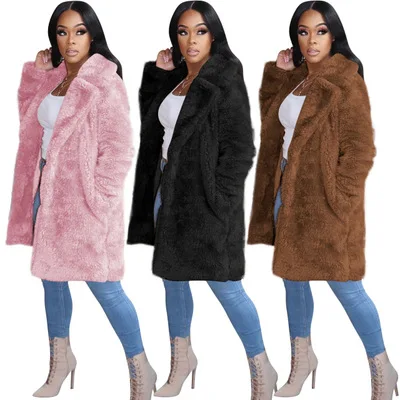 

Wholesale Winter Warm Long Faux Fur Coat Women