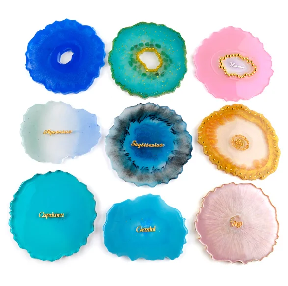 

High Quality Diy Molds Irregular geode Coaster Silicone Molds