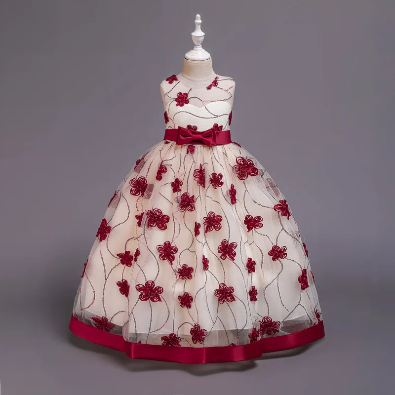 

High quality best selling Latest Kids Frock breathable Baby Girl Floor Length Long Wedding Party Evening Dress
