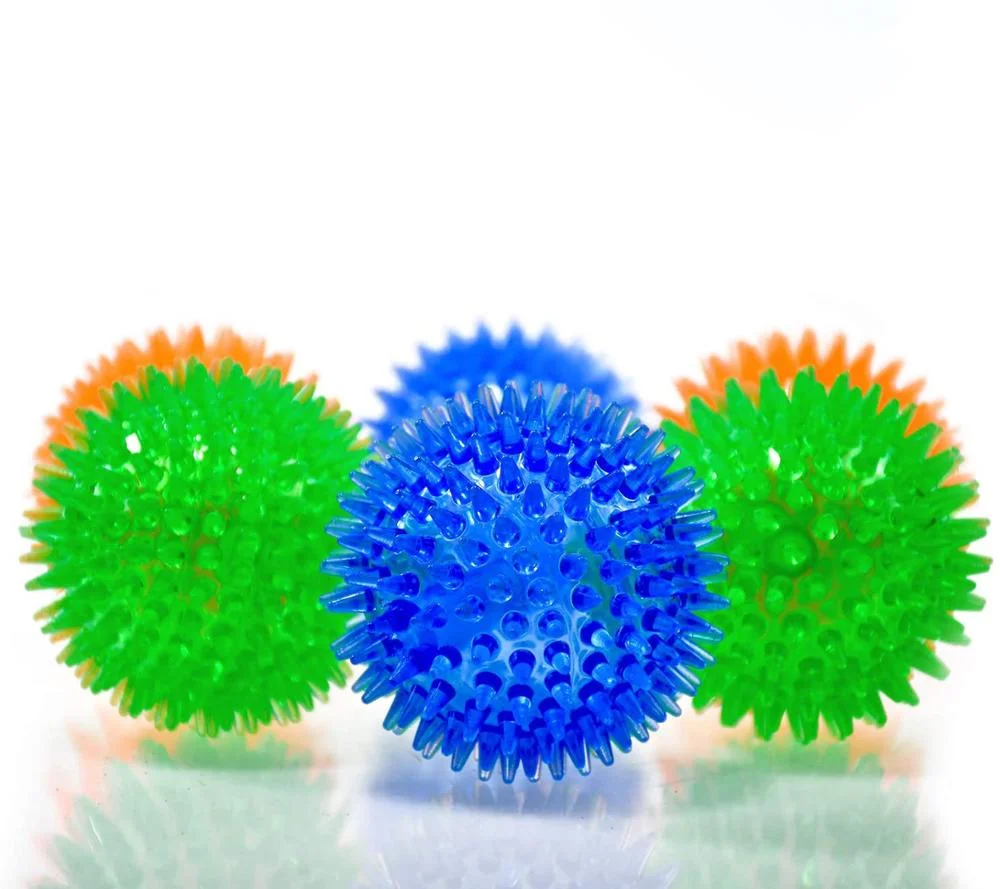 

Elastic Light-Up Dog Chew Toy Outdoor Balls Shine Interactive Dog Toys Pet Play Soft Rubber Dog Toy, Colorful