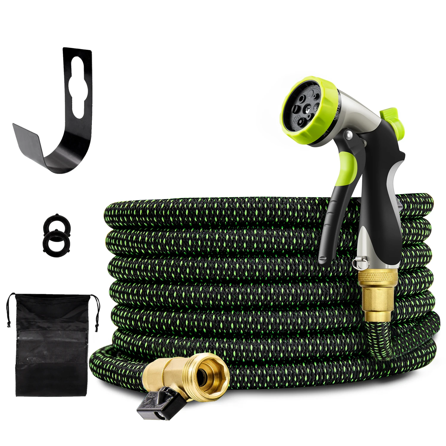 

Newest Double-Color 50FT 100FT Strength 3750D Expandable Flexible Magic Garden Water Hose with 3/4" Solid Brass Connectors