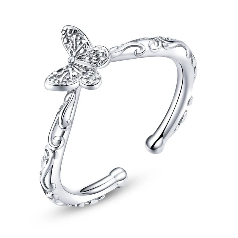 

Personailzed Wedding Ring Butterfly Shape Sterling Silver Opening Adjustable Sterling Silver Ring Jewelry Gifts For Women