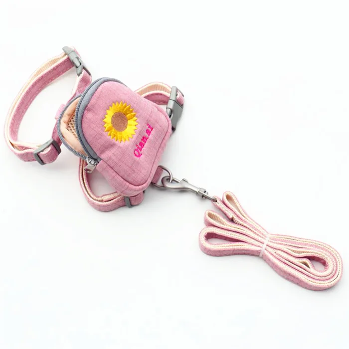 

Quality and durable pet leash design flower patter cloth dog rope cute pet color optional Fashionable Harness