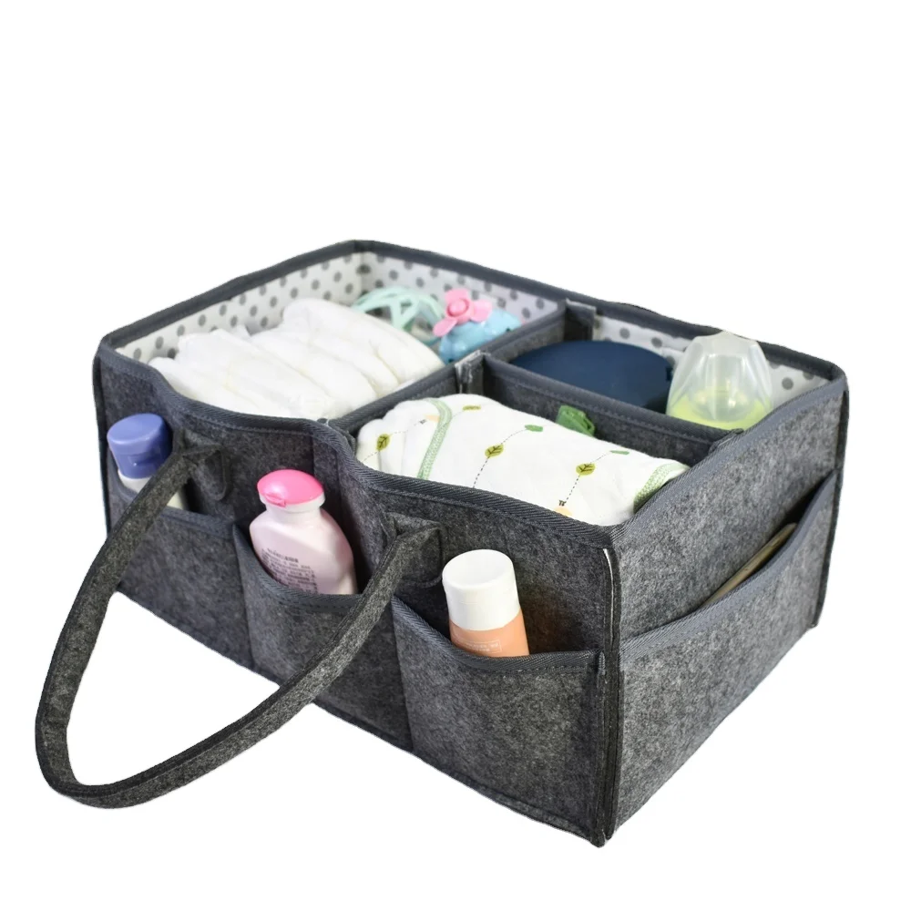 

Free sample Easy& Convenient carrying sturdy Newborn & Infant Nursery felt mommy diaper caddy organizer, Customized colors