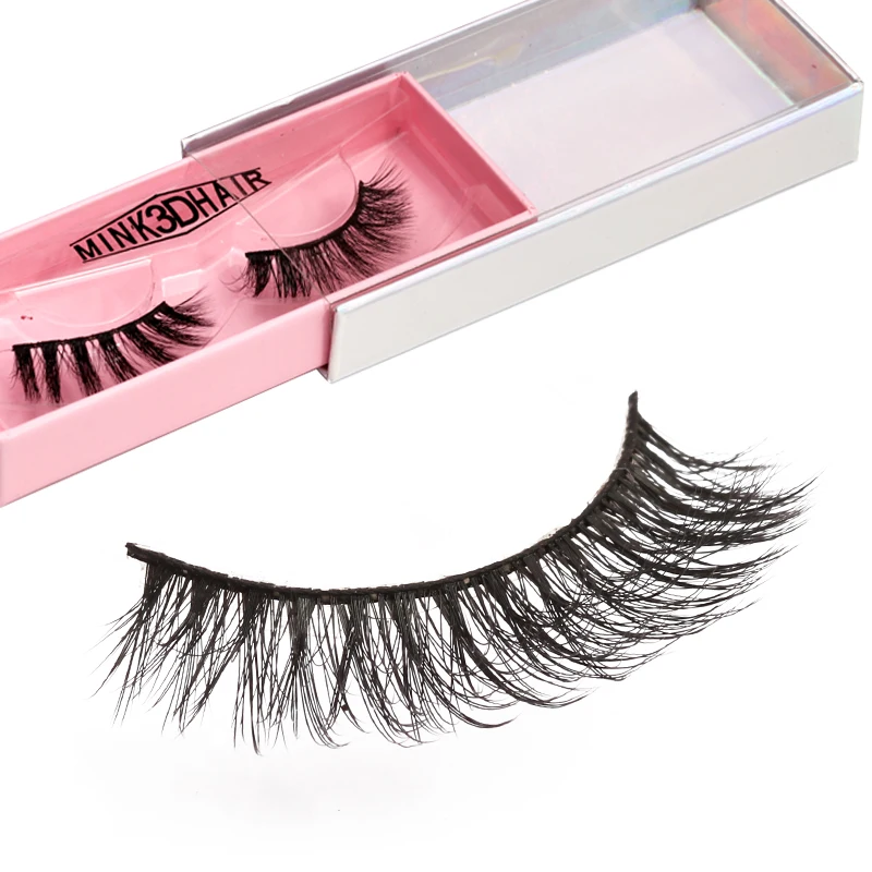 

Eyelash private label custom lashes packaging 3d real mink lashes, Black