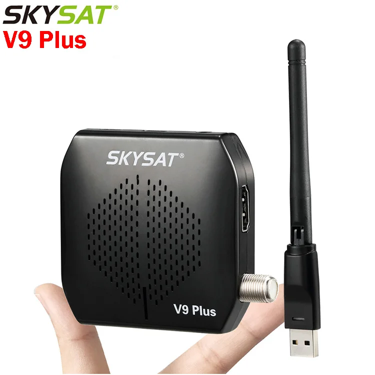 

[Genuine]2019 Hot Selling Mini DVB-S2 Satellite Receiver SKYSAT V9 Plus Support CCCam Newcamd WiFi Youtube PowerVu