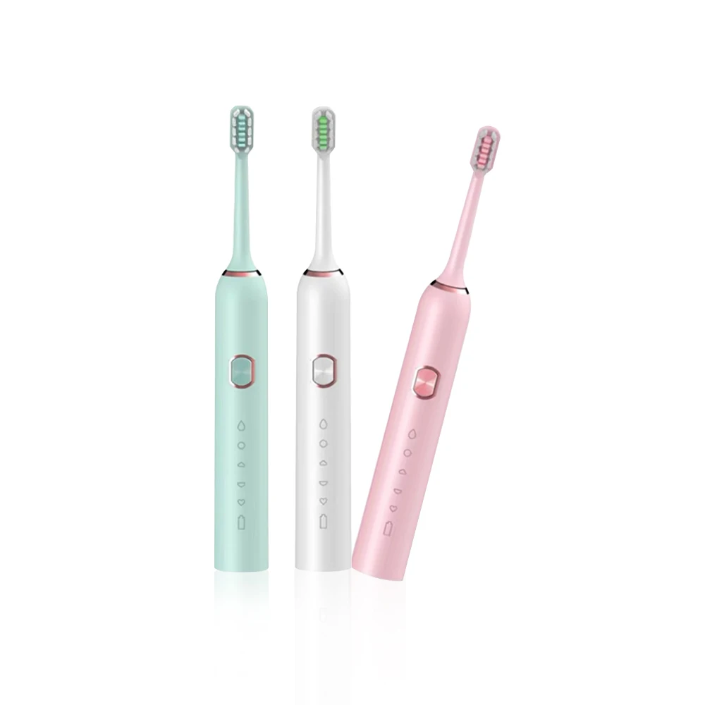 

Wholesale Portable Electric Toothbrush Teeth Cleaning Tool Escova De Dente Eletrica Spazzolino Elettrico Smart Sonic Tooth Brush, Pink white