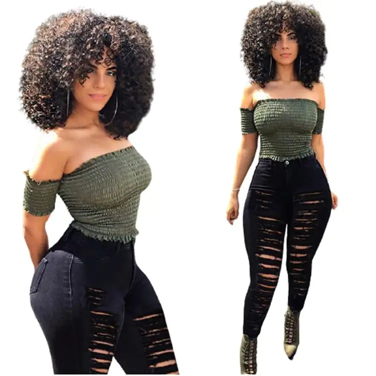 

2021 High Quality Fashion Sexy Solid Color Hole Skinny Women Jeans Denim Ladies Jeans Pants