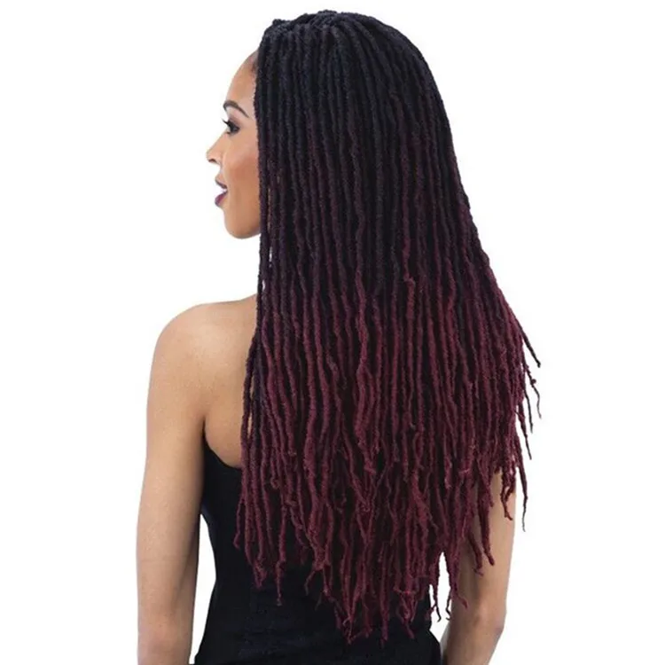 

18 inch Gypsy Hair Synthetic Faux Locs Braiding Hair Extensions Ombre Dreadlocks Crochet Braids Straight Goddess Locs Hair, 1b,4#,27#,30#,99j,530j,om3t99j,om3t 530