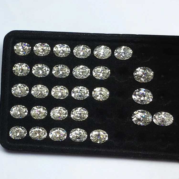 

Pure white color 8x10mm wholesale synthetic diamond oval brilliant cut loose moissanite, Lasting long