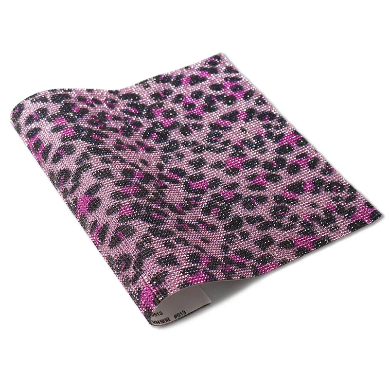 

Yantuo Wholesale Pink Leopard Print Self Adhesive Rhinestone Sheets Crystal Diamond Stickers For Shoes Clothes Car Cup