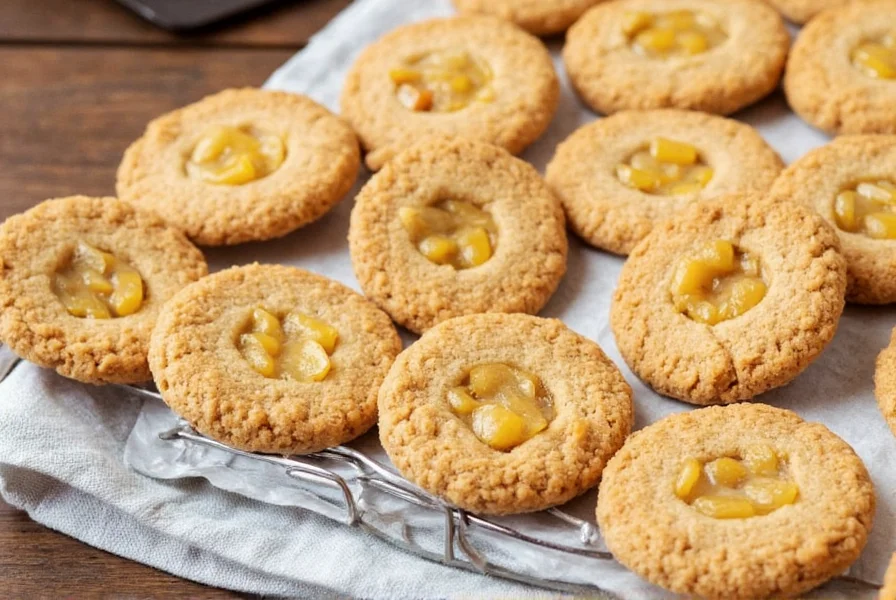 Perfectly baked ginger snap cookies with cracked sugar surface on parchment paper, golden brown edges, slightly soft center, arranged on cooling rack