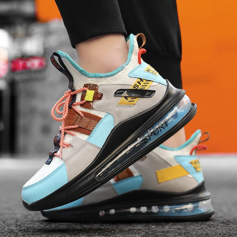 

New Roman 2020 Spring Autumn High Elasticity Men Chunky Sneakers Fashion Breathable Men Casual Shoes Plus Size 39-45