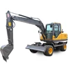 7.5ton Mini wheel excavator, China wheel excavator for engineering