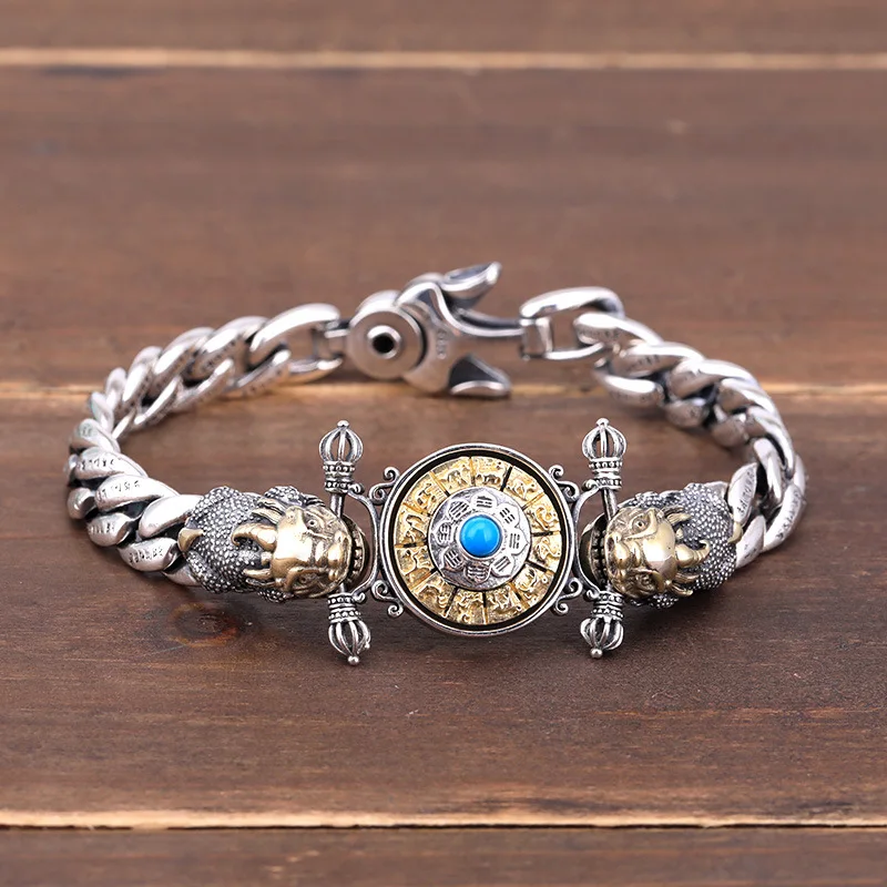 

S925 Sterling Silver nine palace eight trigrams Bracelet in Europe and America