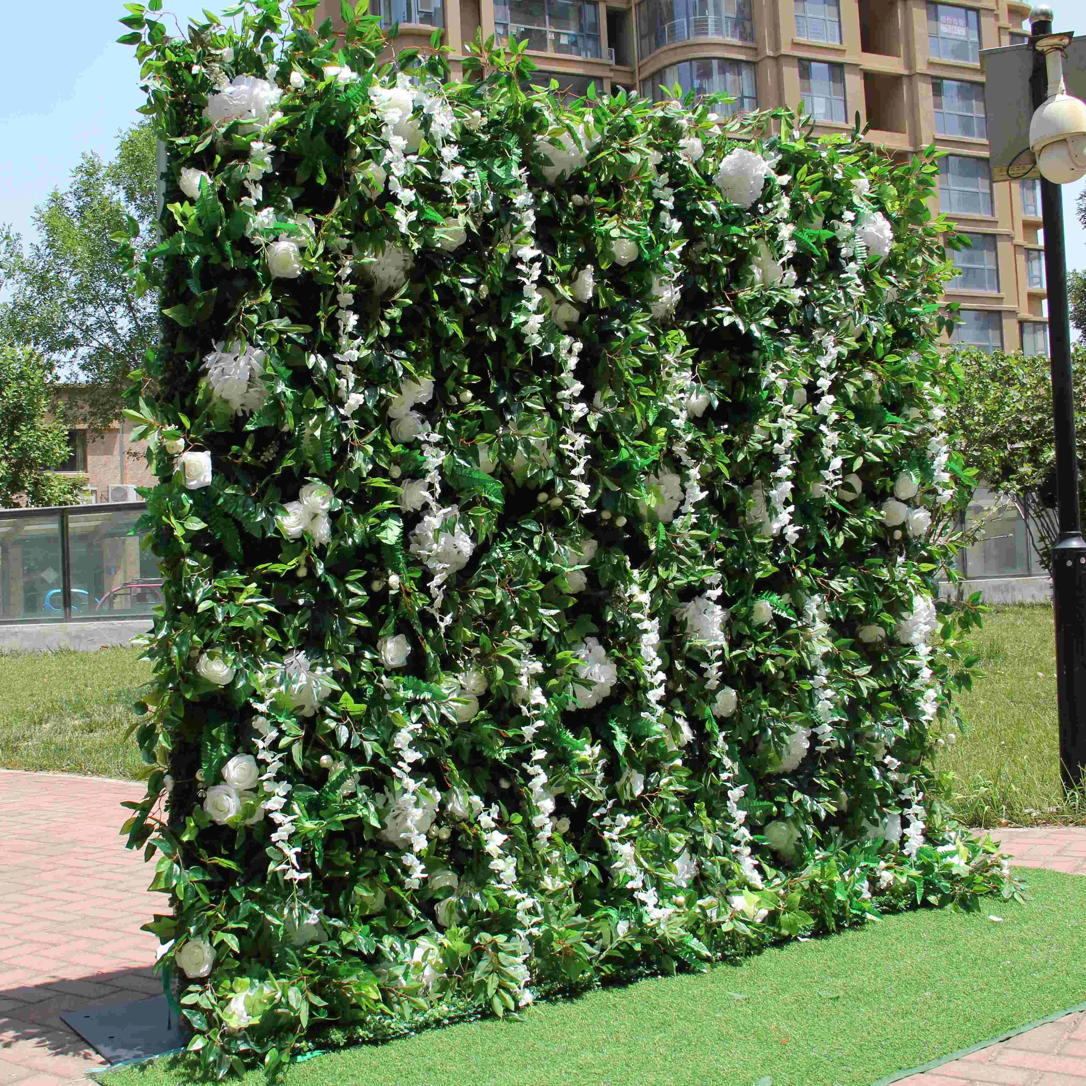 Custom Size Green 3D Floral Wall Wholesale Flower Wall Artificial Panel Backdrop Decoration for Wedding Event Wall