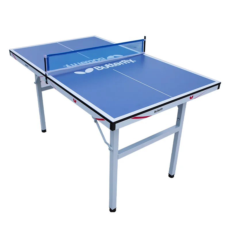 

Multi-purpose small ping-pong table with stable table top and foldable leg corners table tennis desk