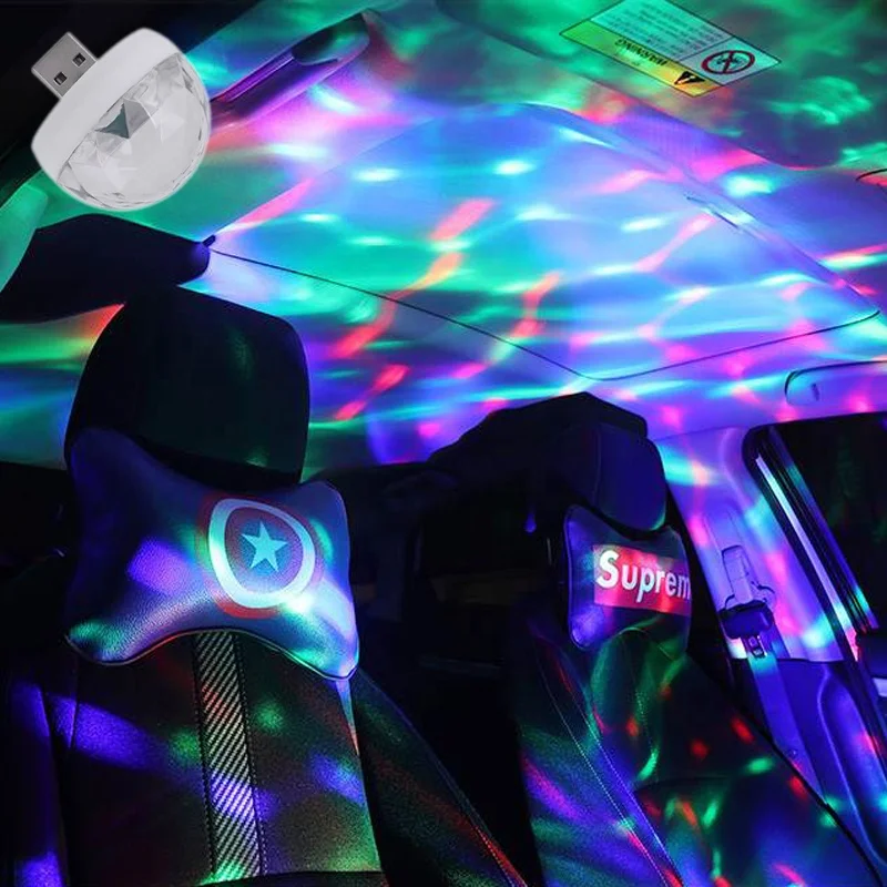 Home Party Stage DJ RGB Strobe Magic Ball for cars USB Mini Disco Light Car atmosphere light