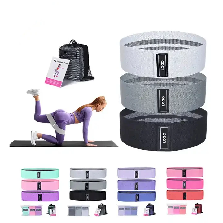 Custom Fitness Accessories Women Hip Circle Strength Training Anti Slip Fabric Booty Home Fitness Resistance Bands
