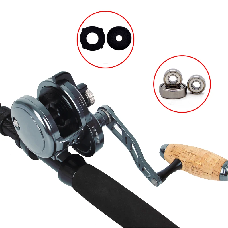 

High Quality cork knob handle slow jigging fishing reels CNC 9+2BB Gear ratio 6.3:1 saltwater big durm overhead reel fishing, Dark gun color