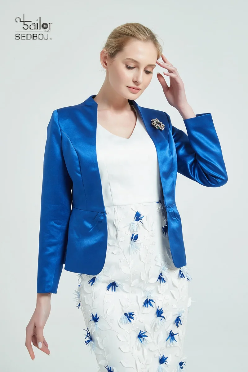 
China tailor mother of bride suits mother of bride dresses blue jacket mother of the bride dresses plus size 