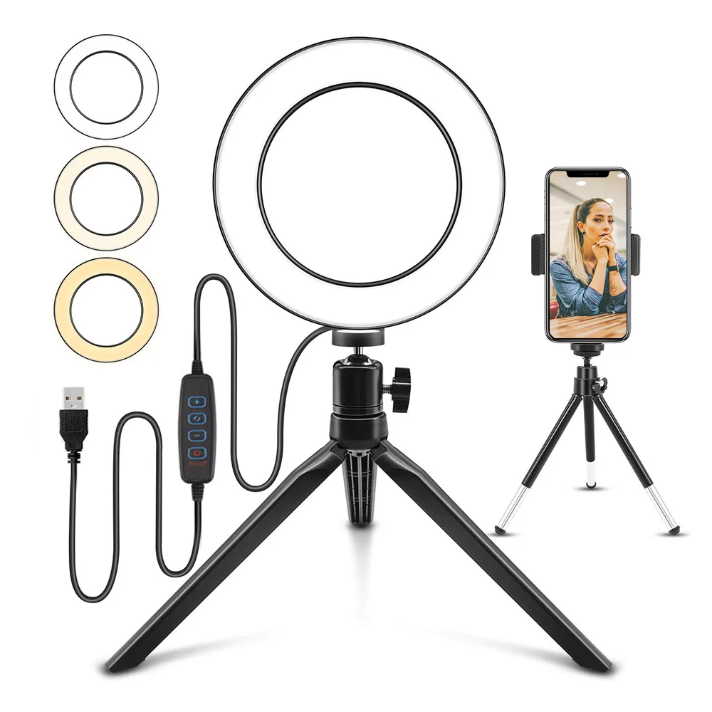 

LED Ring Light 6" with Tripod Stand for YouTube and Makeup