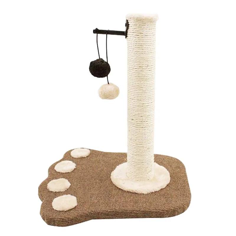 

2021 Interactive Stand Climping Play Toy Sisal Cat Tree Beige Cat Scratching Post, 7colors +customized