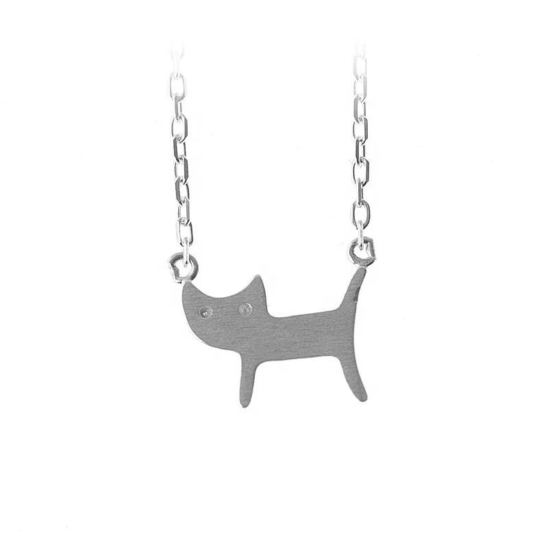 

Platinum Plating 925 Sterling Silver Jewelry Fashion Cute Cartoon Animal Cat Necklaces