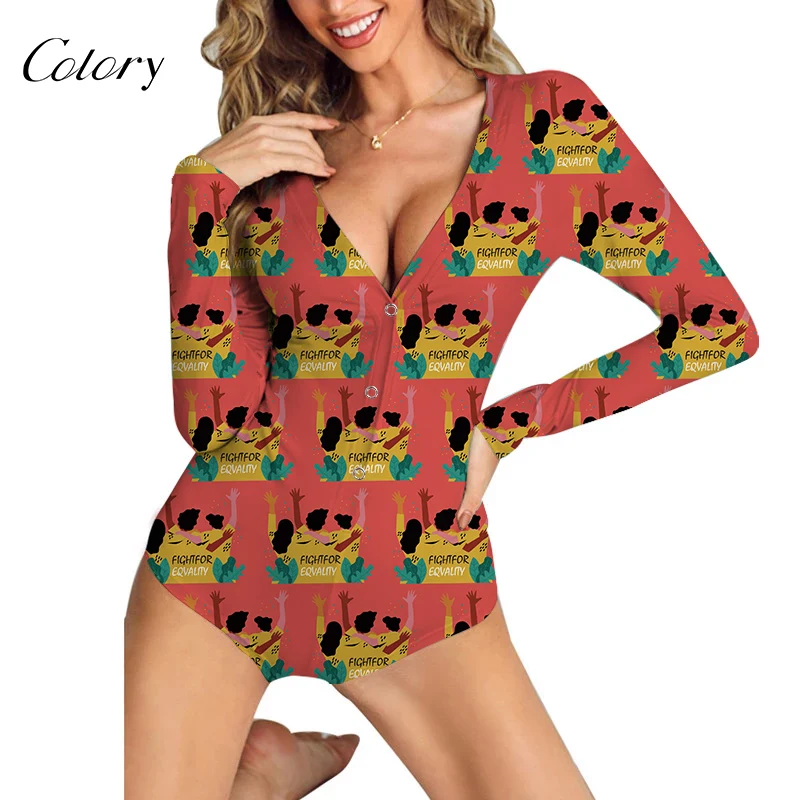 

Colory Fleece Ladies One Piece Jumpsuit Suede Fabric Print, Picture shows