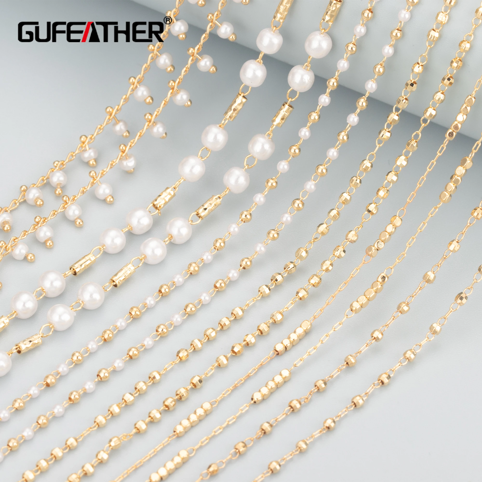 

C79 jewelry accessories18k gold platedcopperpearlpass REACHnickel freediy chain necklace making1m/lot