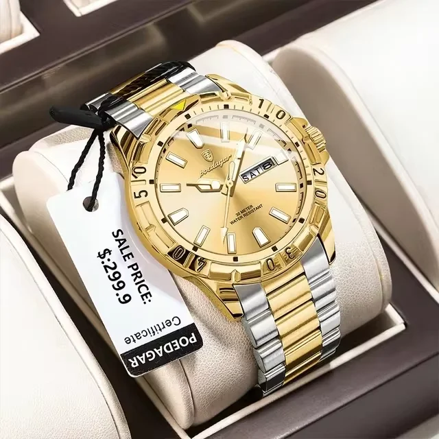 2024 NEW POEDAGAR 959 Luxury for Men Quartz Watch Waterproof Luminous Date Stainless Steel Men's Watch