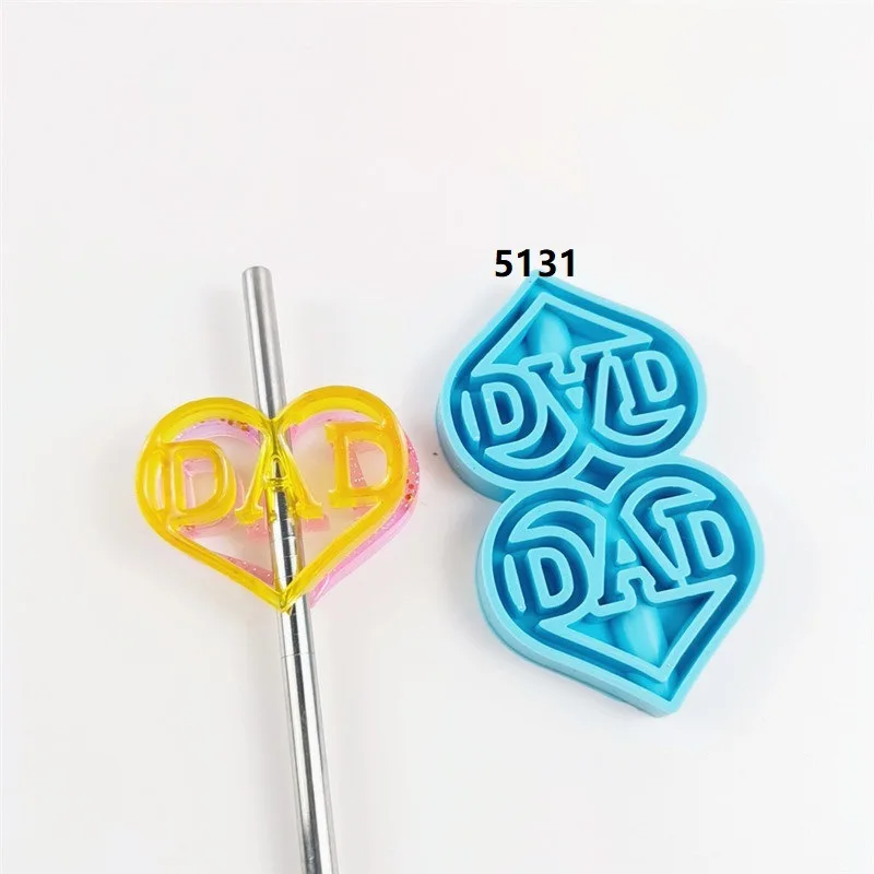 

SIMOLD DIY Fathers Day gift silicone dad straw topper mold, Blue