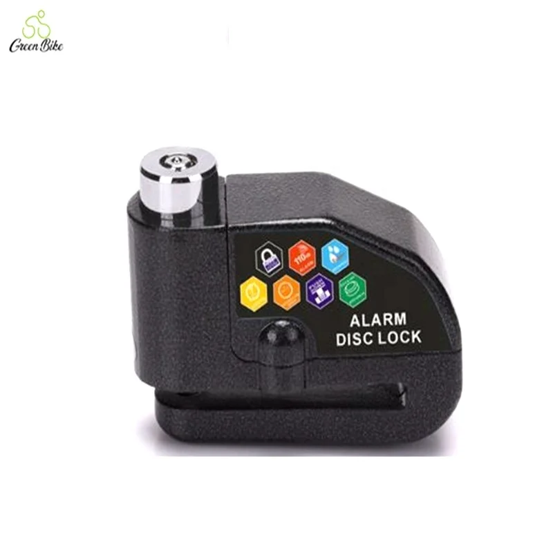 

Green Bike Anti-theft Disc Brake Lock Waterproof 110 dB Alarm Bicycle Safety Disc Lock Motorcycle Bike, Black