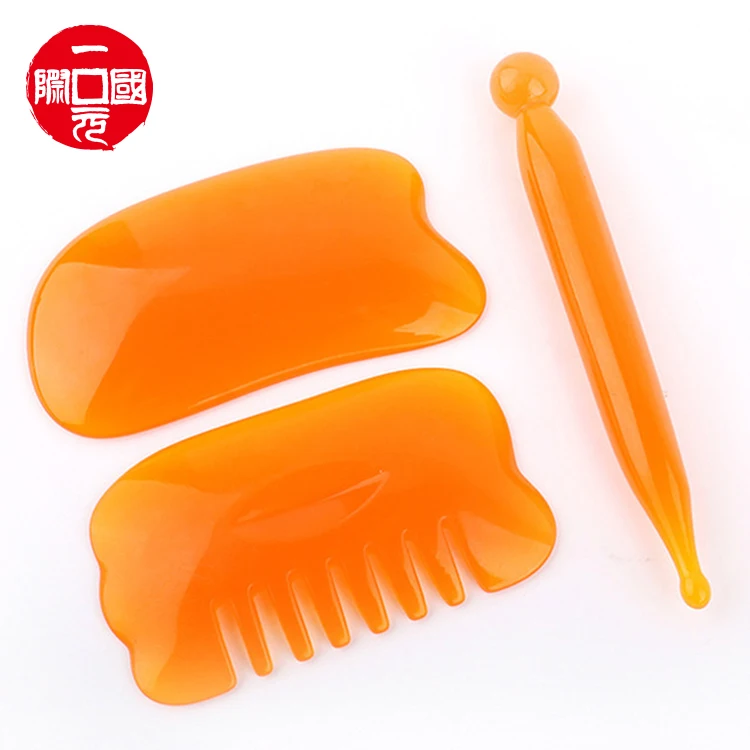 

Best Selling High Quality Resin Facial Jade Guasha Massage Kit