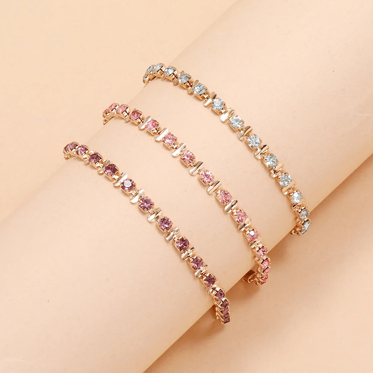 

Fashion Layer Rhinestone Anklet Foot Jewelry Women Gold Ankle Leg Beach Jewelry Chain Bracelet Fashion Jewelry, As shown