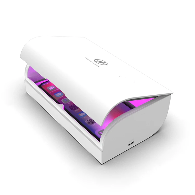 

New Wireless Mobile Phone Charging Aromatherapy Led Lamp Uv Sanitizing Box Cell Phone Disinfector, White+blue