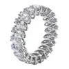 Custom Marquise Eternity Bands Diamond 925 Sterling Silver CZ Channel Setting Rainbow Cubic Zirconia Eternity Ring Wedding Band